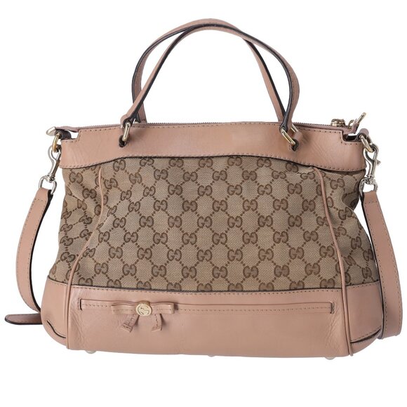 GUCCI Mayfair GG Handbag 269894 Beige Pink Beige Jacquard Leather - Picture 1 of 9